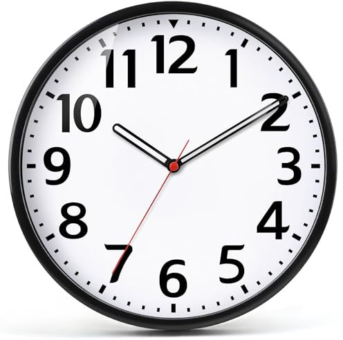 TOHOOYO Wanduhr 9 Zoll batteriebetrieben leise Nicht tickende Wanduhr Modernes Quarz Design Dekorativ Innen Küche Büro