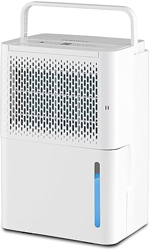 COSTWAY Desumidificador de 12 L, Depósito 2 L,Temporizador 24 Horas, Humedad 30%-80%, 10-15㎡, Desumidificador Silencioso con 3 Modos Continuo/Secado/Automático para Casa y Sótano