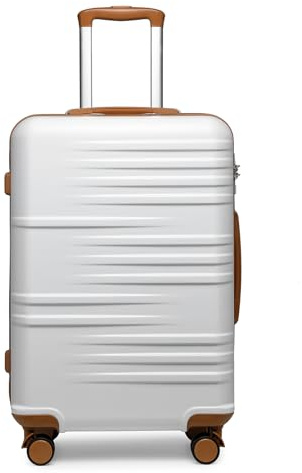 British Traveller Reisekoffer Hartschalenkoffer ABS+PC Koffer Trolleys 64 * 43 * 26.5cm Neu Weiß