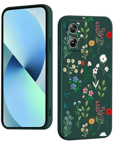 YUXING Funda para Motorola Moto G54 5G Silicona - Moda Lindo Patrón Diseño Delgado Carcasa, Antichoque, Antideslizante, Elegante, Protección Totaly Resistente (Floral,Green)