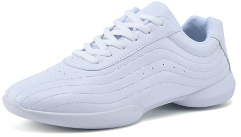 PPXID Femmes Chaussure de Cheerleading Fille Gymnastique Légères Chaussures de Danse Mode Gymnastique Baskets Chaussures de Jazz Yoga-Blanc42