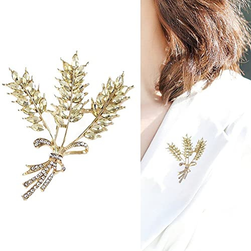 Broche De Blé Jaune, Ensemble De Broches En Diamant De Blé Doré, Pour Veste À Revers, Costume Pour Femmes