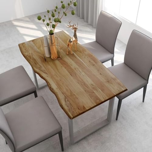 LAPOOH Tavolo da Pranzo Moderno 140x70x76 cm in Legno Massello di Acacia per Giardino