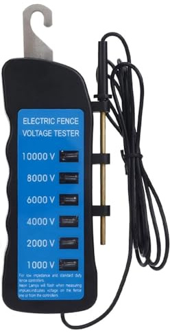 WDKXCN Electric Fence Tester, 10000V Waterproof Portable Fence Voltmeter Testing Tool, 6pcs Lights for Farm Livestock Equipment