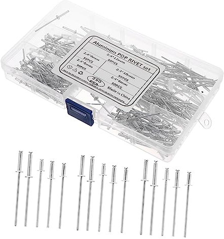 OKUMEYR 250stücke Teiliges Aluminium Blindnieten Mit Rundem Kopf Stabiles Diy Werkzeug Für Einfache Und Sichere Befestigungen Inklusive Praktischem Aufbewahrungskoffer