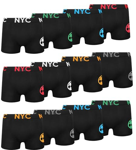 Lakpoau Boys Boxer Shorts 12 Pack Boy's Boxers Underwear Cotton Briefs Underpants,6-14 Years