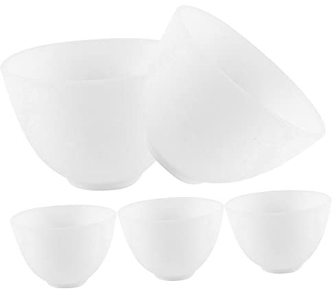 minkissy 5pcs Silicone Mask Mixing Bowls Medium Diy Mask Holder Beauty Salon Facial Bowls for Women Spa Skincare Accessories