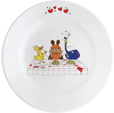 KAHLA DieMaus Frühstücksteller 20,5 cm Pastaliebe | weißer Teller im Sendung mit der Maus Design