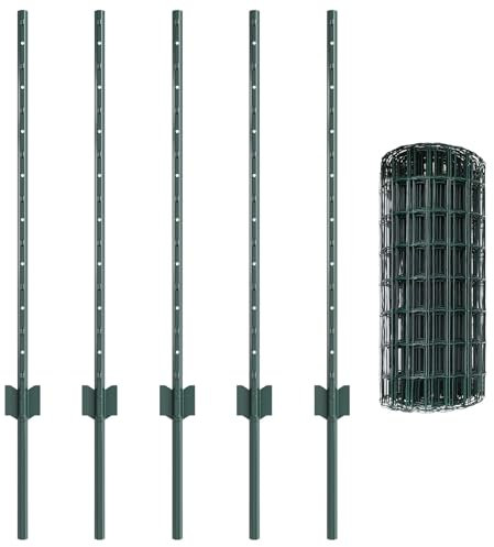 vidaXL Cerca Euro Verde 10 x 0.8 m de Acero | Cercado Exterior Duradero, Resistente a los Rayos UV y Fácil de Montar para Jardines y Linderos. Panel de Barrera para Terraza, Personalizable e Impermea