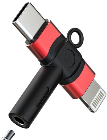 USB C Lightning to 3.5mm Adapter for iPhone 16 15 14 13 Pro Max AUX (2in1) Headphone Jack Audio Cable for Apple Dongle Car Microphone Female Compatible for Samsung Connector Auxiliary Headset Adaptor