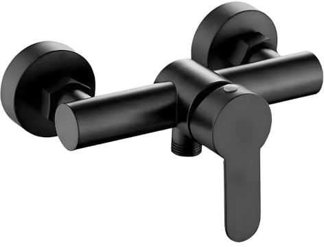 Rubinetto per doccia in acciaio inox, per vasca da bagno, a parete, miscelatore per acqua calda e fredda, rubinetto, nero, 1 pezzo