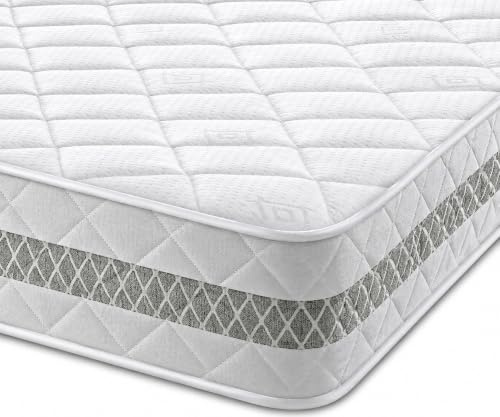 eXtreme comfort ltd Diamond 3D Nebraska King Size Mattress | Foam Layer, Bonnel Spring, Soft Comfort Support, Vacuum Packed, White, 5ft x 6ft6 (150 x 200 x 18cm)