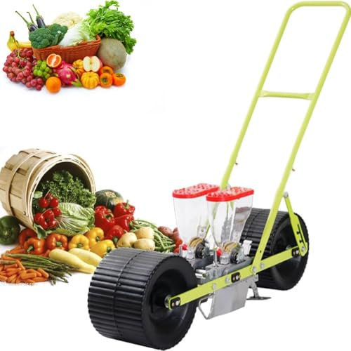 Garden Seeder, Hand Push Metal Seeder, 1-4 Row Adjustable Seed Spacing Tool for Corn, Beans, Peanuts, Manual Seeder Planter