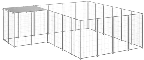 Hundezwinger XXL aus robustem Stahl mit wetterfester PE-¨¹berdachung ¨C sicherer Freilaufk?fig mit guter Bel¨¹ftung f¨¹r Hunde Aller Gr??en
