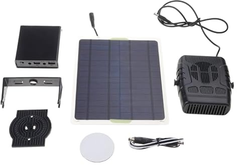 Solar-powered Warm Air Heater, Outdoor Chicken Coop Heating, Solar Heater for Greenhouse, Black Heating Equipment（Batteries not included）