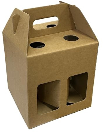 Generico 10 scatole Porta Bottiglie Birra Mini Box 4 per Collo STEINIE 15.5x15.5x16 cm