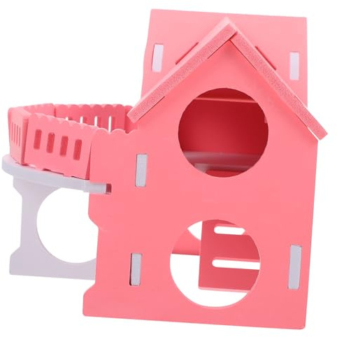 LOORGVEL Hamsterhaus Kunststoff Nest für Zwerghamster Kleintiere Sicher Beißfest Schlafplatz Versteck Hütte für Hamster Mäuse Chinchillas Rosa