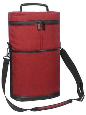 PURPLELILY Sac à vin isotherme avec bandoulière réglable et séparateur amovible Durabilité Oxford pour pique-niques en plein air Sac organisateur de bouteille de vin