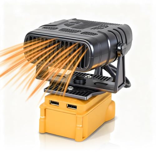 Heizlüfter mit für, 200 W tragbarer, kabelloser Heizlüfter mit 2 Temperaturstufen und USB-Ladeanschlüssen, kompatibel mit 20V/60V Li-Ionen-Akkus (Enthält keine Batterie)