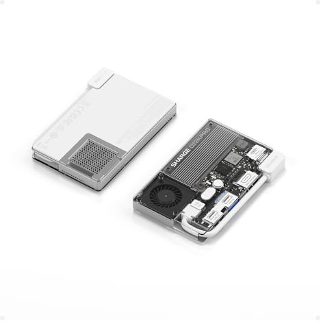 Sharge Disk Pro 2TB SSD portátil hasta 1000 MB/s, USB 3.2 Gen 2 con enfriamiento activo y cable integrado, Hub USB-C magnético 5-en-1, unidad de estado sólido externa para iPhone 17, MacBook