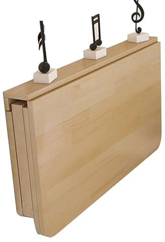 Foldable Wall Mounted Table, Folding Wall Table for Kitchen Living Room, Solid Wood Fold-Down Dining Table Foldable Breakfast Bar Table with Brackets