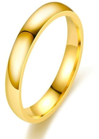 RDSGYZ Titanium Promise Rings for Women Men Gold, Engagement Wedding Band 2MM 4MM 6MM High Polished