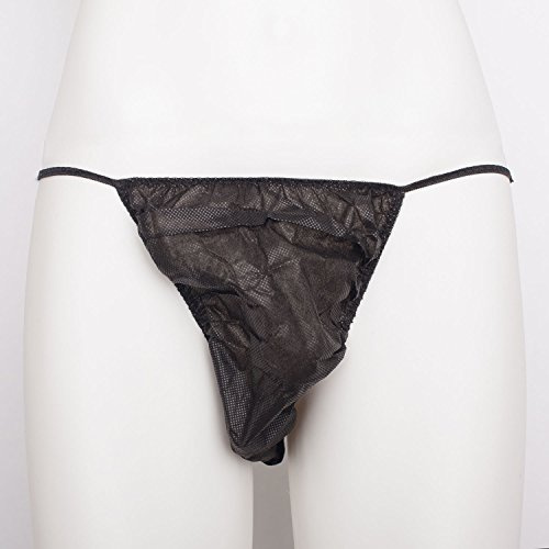 WellTouch Einweg String Tanga für Herren | Schwarz & Einzeln Verpackt | Hautfreundliches Vlies