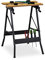 Relaxdays Werkbank klappbar, bis 100 kg, Verstellbarer Arbeitstisch, 4 Spannbacken, HBT 75,5 x 56 x 62 cm, Natur/schwarz