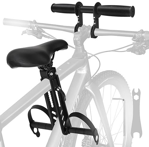 BicycleStore Cykelsits för barn med styre, frammonterade barncykelstolar med fotpedaler fastsättning avtagbar förälder-barn cykeltillbehör kompatibla med vuxen mountainbike MTB