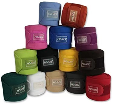 Horses Fasce Pile Fleece Antipilling mt. 3 Set 4 PCS Blu, Fasce per la Protezione del Cavallo, per Favorire la Ripresa Dopo Gli Sforzi e Proteggerlo da Graffi e Urti