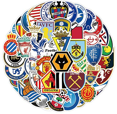 Logo della squadra di calcio adesivi pack 100 pezzi per bottiglia d'acqua Laptop Car Skateboard Mens Cave Decor Adolescenti Adulti