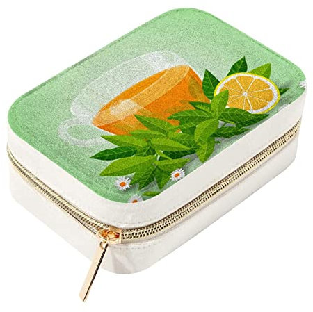 Mini boîte à bijoux de voyage personnalisée pour femme - Délicieux citron noir et fleur de thé