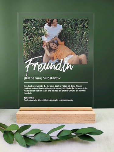 Freundin Geschenk personalisiert - Acryl Foto Geschenk: Definition wie im Duden - Weihnachten, Definitionsprodukte