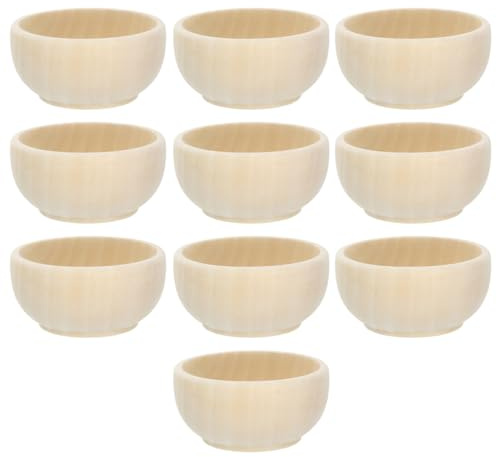 GRADENEVE 10stücke Mini Holzschalen Zum Bemalen Unbemalte Kleine Schüsseln Aus Holz Für Diy Handwerk Naturholzrohlinge Für Basteln Malen Und Heimwerkerprojekte