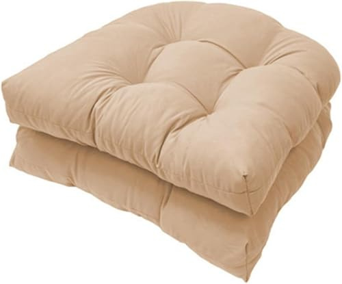 bsmydpa Lot de 2 coussins en forme de U pour canapé, coussin de chaise de rechange en rotin, coussin de siège en osier, coussin de chaise pour intérieur/extérieur, Khaki 48*48CM