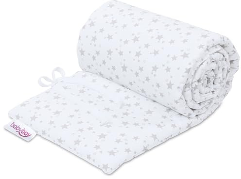 babybay Nestchen Piqué passend für Modell Boxspring XXL, weiß Sterne perlgrau