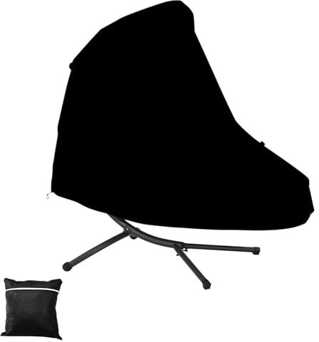 Hängeliege Abdeckung Wasserdicht, Schutzhülle für Schwingliege Winddicht,Hängeliege Abdeckhaube mit Kordelzug,420D Oxford-Stoff Staubdicht und Anti-UV,Reißfest (Size:73Lx 46W x 78H,Color:schwarz)