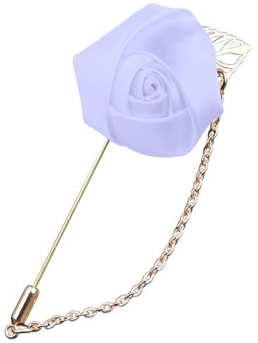 Ansteckblume für Hochzeit, Anstecknadel für Männer und Frauen, Seide, Knopfloch, Trauzeugen, Party, Abschlussball, Anzug, Zubehör, Broschen, Orange Corsage_2PCS, Kunstfaser