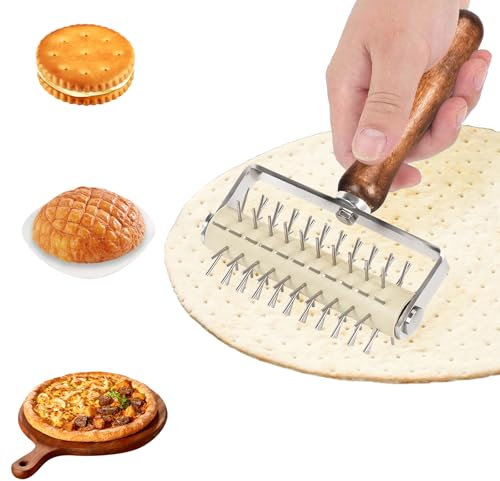 Rodillo de Repostería para Prensa de Masa de Pizza, Rodillo de Púas para Una Pizza Perfecta, Rodillo de Prensa de Masa de Pizza, Perforador de Pizza, Prensa de Rodillo Con Púas Para Pasteles, Tartas