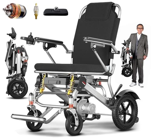 ZQHQKJ 2025 Neu Ultraleichter Faltbarer Elektrorollstuhl – 13,8 kg, 500 W bürstenloser Motor, bis zu 25 km Reichweite, All-Terrain Geländetauglich, Flugzeugzulassung, 150 kg Tragkraft,6.6A