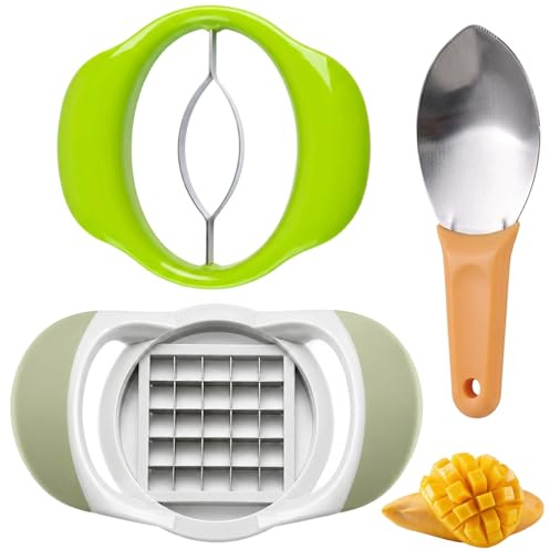 3 PCS Mango Cutter, Pineapple Cutter Slicer and Corer, Apple Slicer, Fruit Preparation Set for Daily Kitchen Use,Fruit Tool for Creating Fruit Salads and Desserts