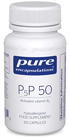 Pure Encapsulations P5P 50 - Activated Vitamin B6 - Pyridoxal-5'-Phosphate Tiredness and Fatigue Supplement - 90 Capsules