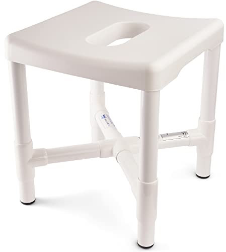 Duschhocker für Senioren | Made in Germany | Duschstuhl modern 200 kg | TÜV getestet | maximale Rutschsicherheit | geringes Eigengewicht | außerordentlich stabil | garantiert Nicht rostend