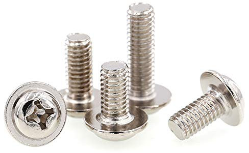 Qrity 50 Stück M4x22mm Schrauben Kreuzschlitzschrauben Edelstahlschrauben Unterlegscheiben Maschinenschrauben