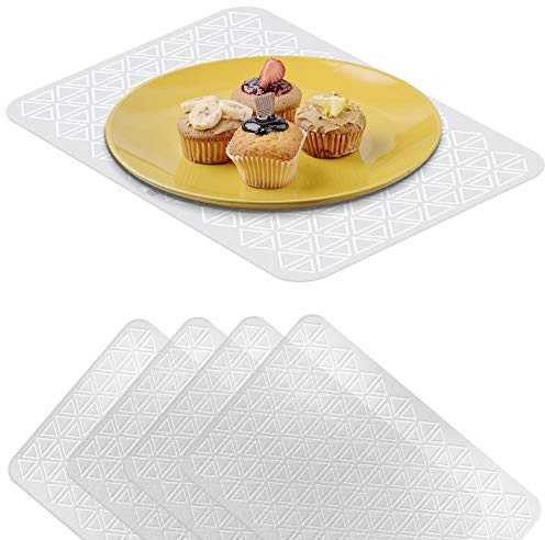 VILSTO Set de Table Plastique, Tapis de Table Transparente a Manger, Napperons pour Cuisine, Salle à Manger, Protection Table, Facile à Nettoye, Lavables, 4 Pièces