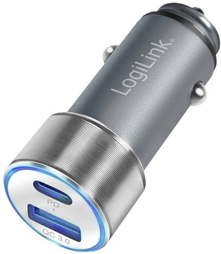 LogiLink PA0252 - USB-Kfz-Ladeadapter, 1x USB-C PD, 1x USB-A QC, 36 W