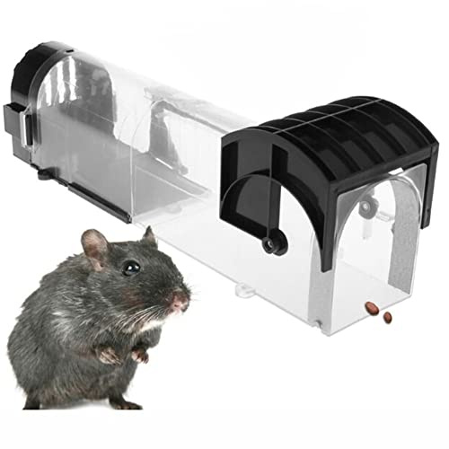 ZZDZW Mausefalle Lebend, Mausefalle Schlagfalle,Hochsensitive Lebendfalle Maus, Tierfreundliche Lebendfalle für Mäuse,Leicht zu Verwenden Wiederverwendbare und Hygienische Mäusefalle Transparent