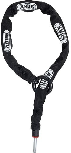 ABUS Rahmenschloss-Einsteckkette – Adaptor Chain 2.0 6KS – Kette zur Zweitsicherung des Fahrrads – 6 mm stark – 110 cm lang – Schwarz – mit Schlosstasche 5950
