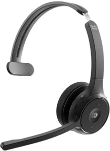 Cisco Headset 721, Wireless Single On-Ear Bluetooth Headphones, Webex Button, USB-A HD Bluetooth Adapter, Soft Case, Carbon Black, 1-Year Limited Liability Warranty (HS-WL-721-BUNA-C)
