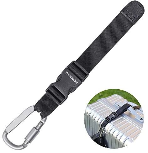 Vividwise Luggage Straps, Add a Bag Luggage Strap Jacket Gripper, Luggage Straps Carry-on Baggage Suitcase Straps Belts Travel Accessories (Black, Hook x 1)